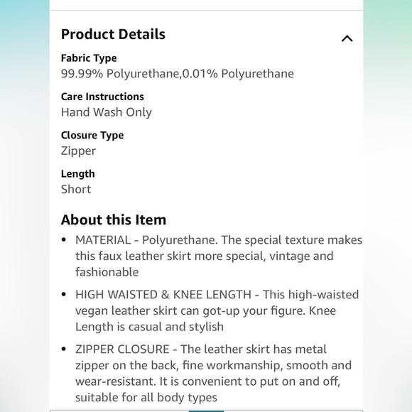 Amazon’s The Drop faux leather skirt - Picture 5 of 5